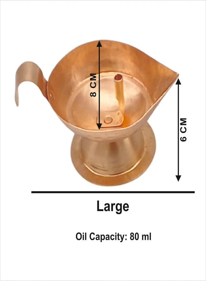 Karmaware Pure Copper Diya Akhand Jyot (8 cm Diameter Large Size) Handmade by Rural artisans - Image 3